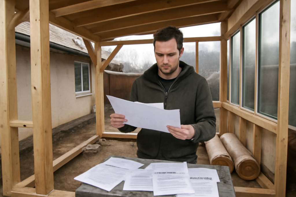 Véranda en bois sur-mesure avec toit vitré et grandes baies pour luminosité naturelle