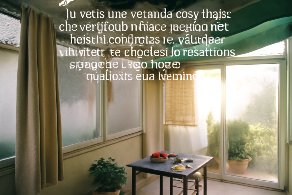 Véranda cocooning aménagée avec canapés, plaids et plantes pour un espace lumineux et chaleureux